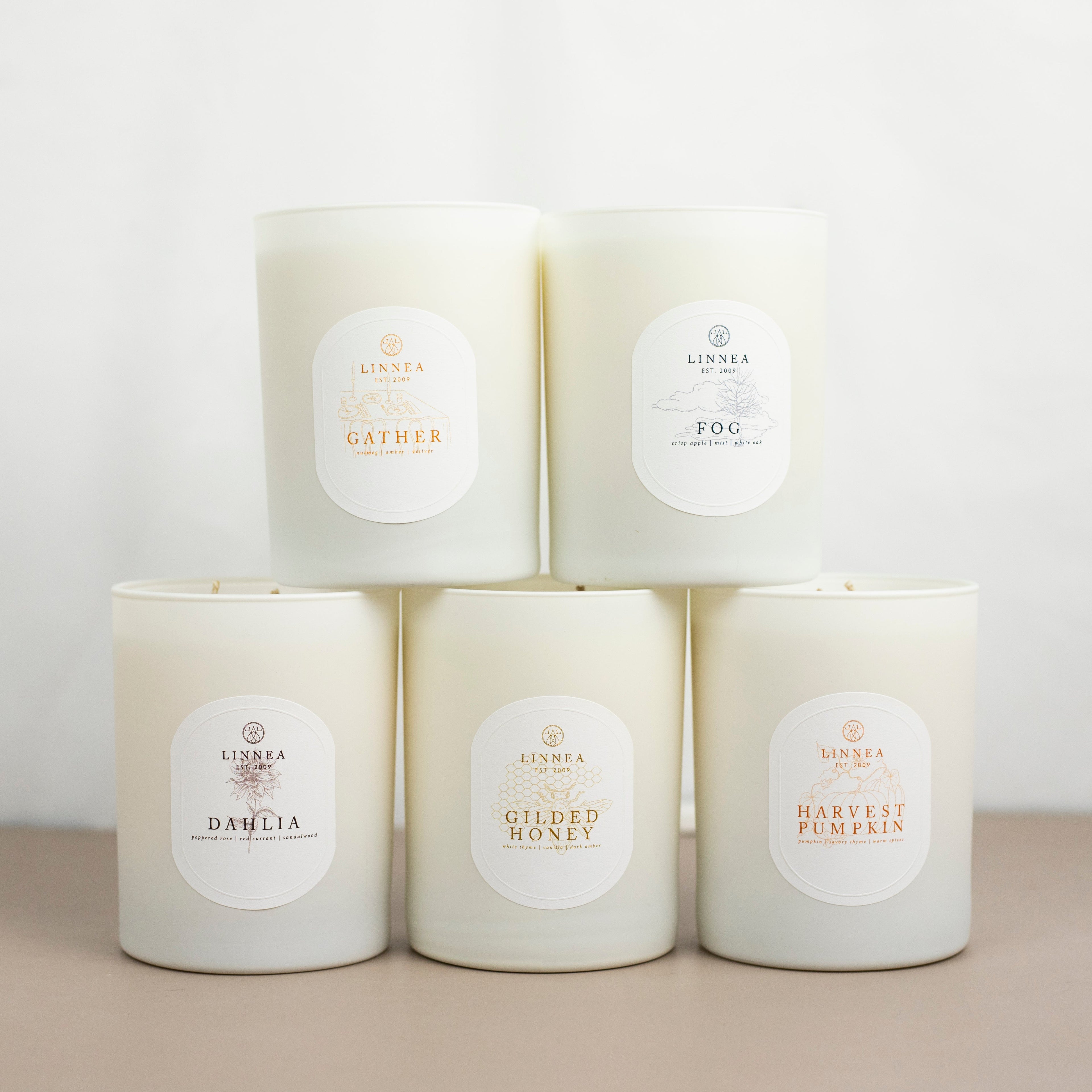 Linnea 2-Wick Fall Candles