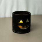 Small Black Clay Jack-O-Lantern