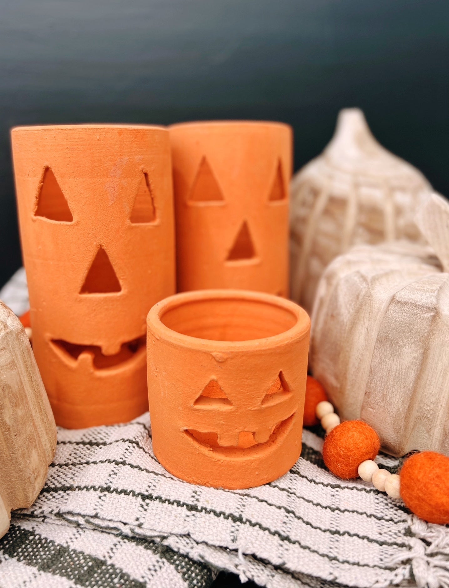 Large Clay Jack-O-Lantern