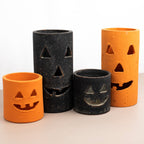Tall Black Clay Jack-O-Lantern