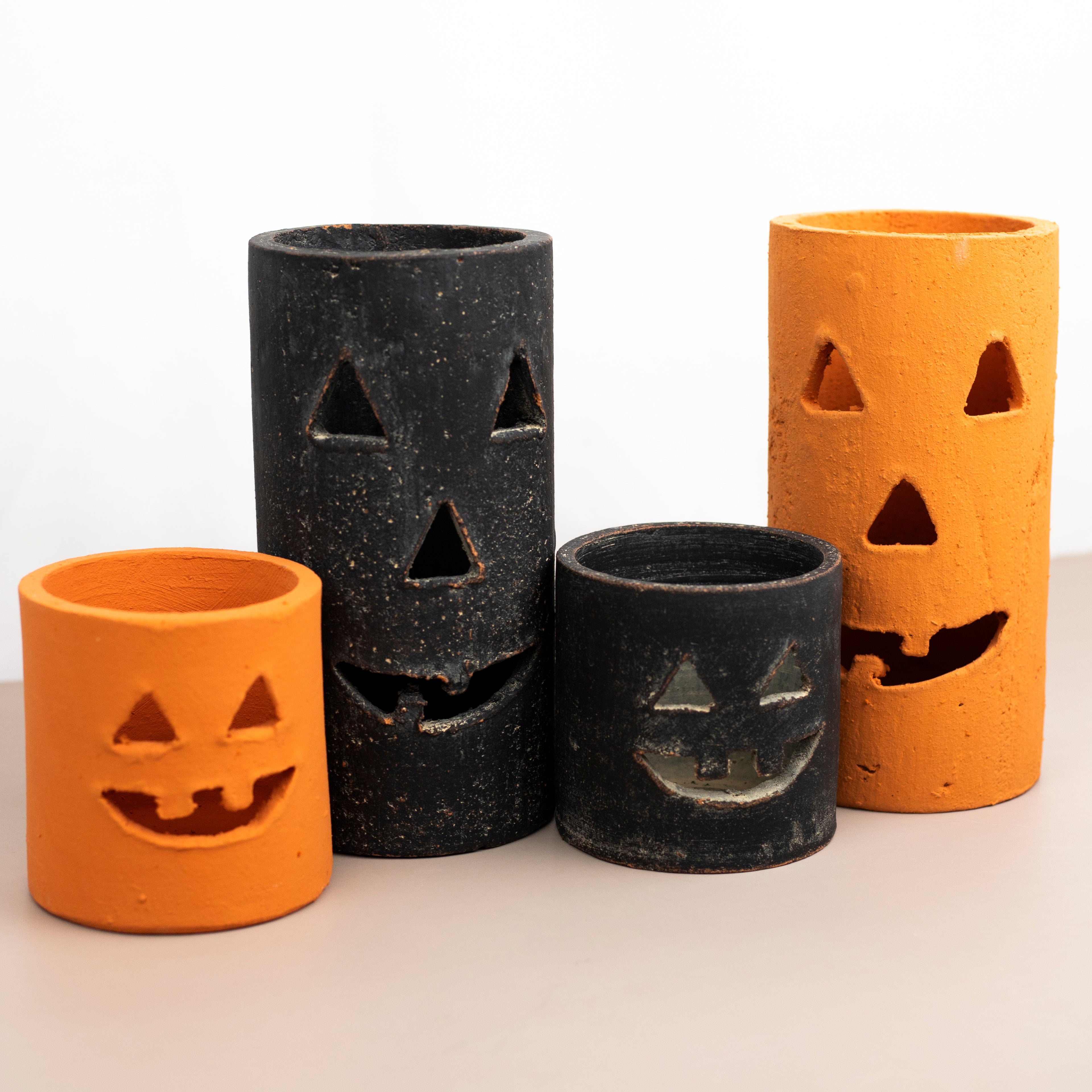 Small Black Clay Jack-O-Lantern